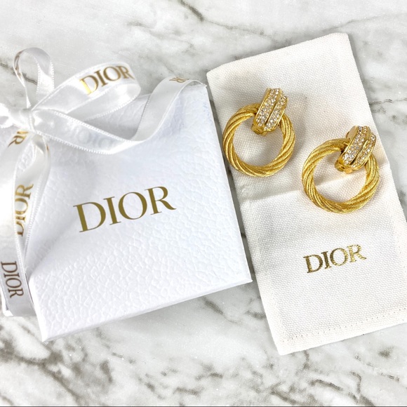 Dior Jewelry - AUTHENTIC DIOR Gold Plated Hoop Earrings